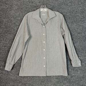 Foxcroft Womens Button Up Shirt Sz 6 Striped Wrinkle Free Office Career Classic